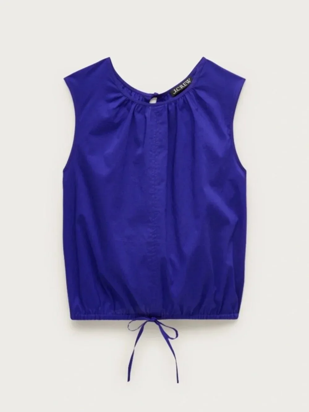 J. Crew Indigo Blue Sleeveless Drawstring-Waist Tank S NWT